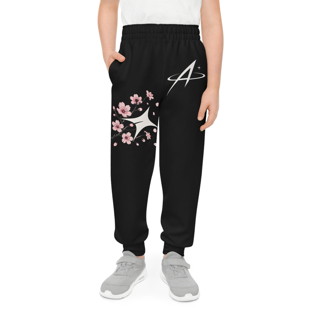 Cherry Blossom Youth Joggers — Pink Floral All-Over Print Sweatpants