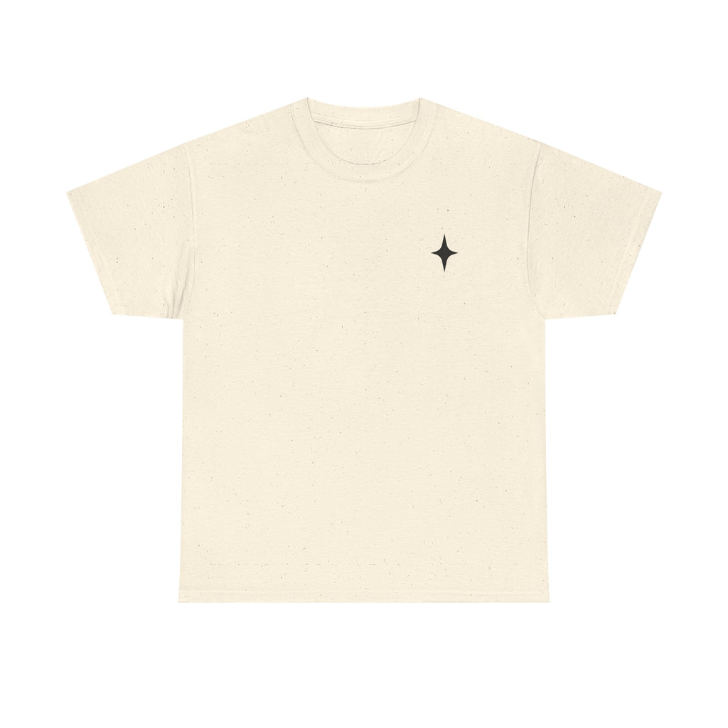 T-Shirt — Minimal Star A Logo Tee with Psalm 27:1 Inspirational Back Print