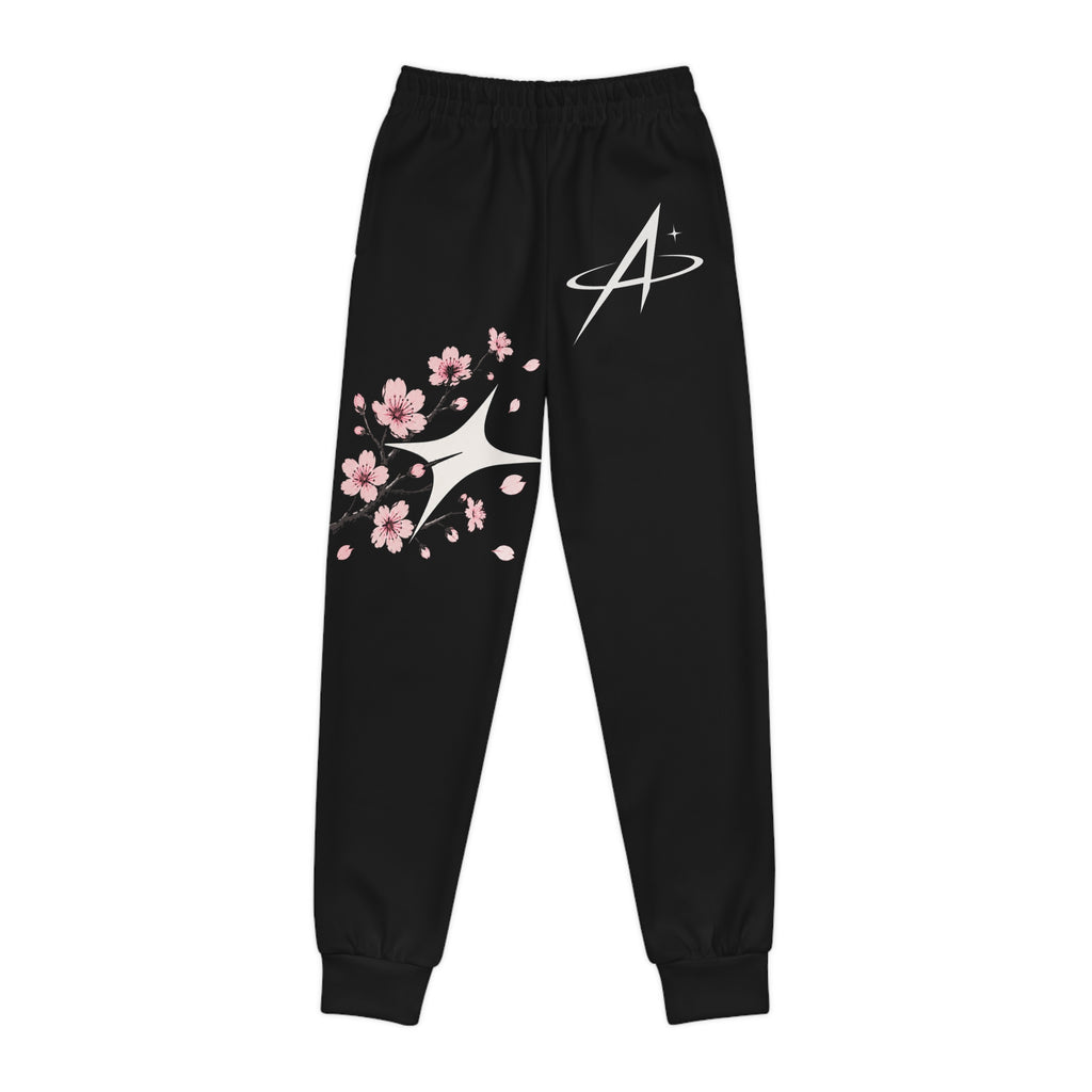 Cherry Blossom Youth Joggers — Pink Floral All-Over Print Sweatpants