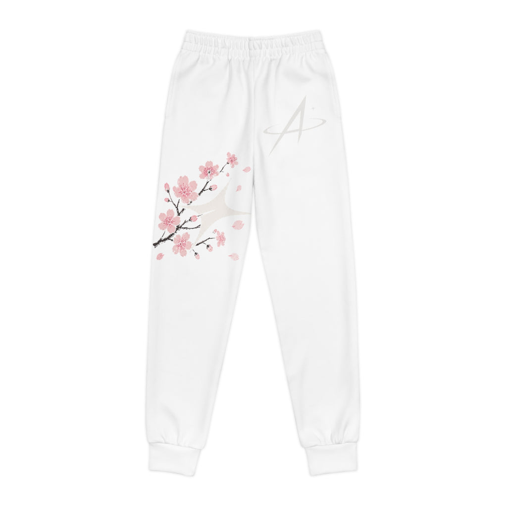 Cherry Blossom Youth Joggers — Pink Floral All-Over Print Sweatpants