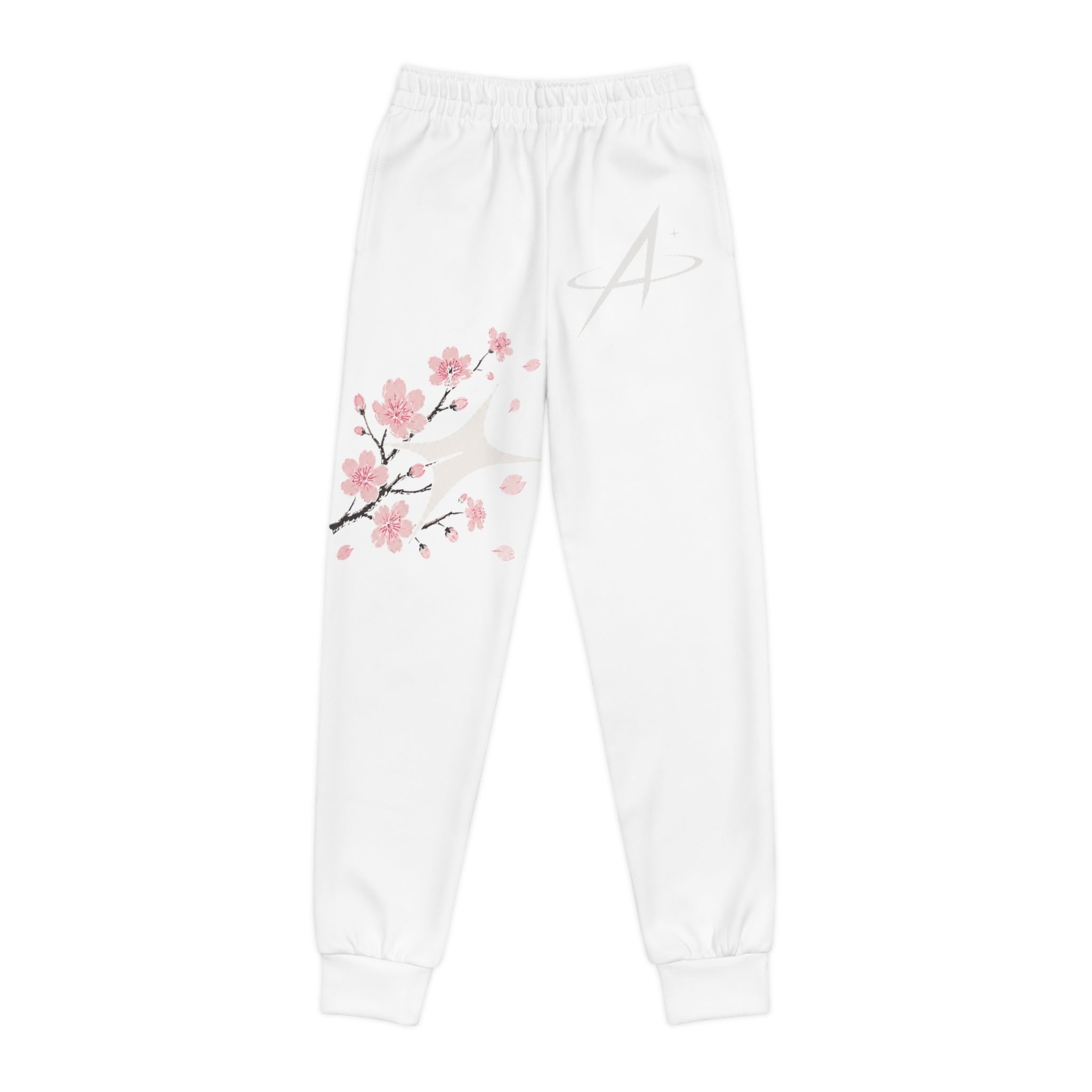 Cherry Blossom Youth Joggers — Pink Floral All-Over Print Sweatpants