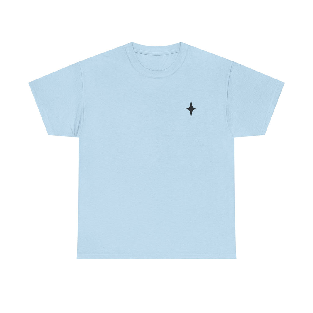T-Shirt — Minimal Star A Logo Tee with Psalm 27:1 Inspirational Back Print