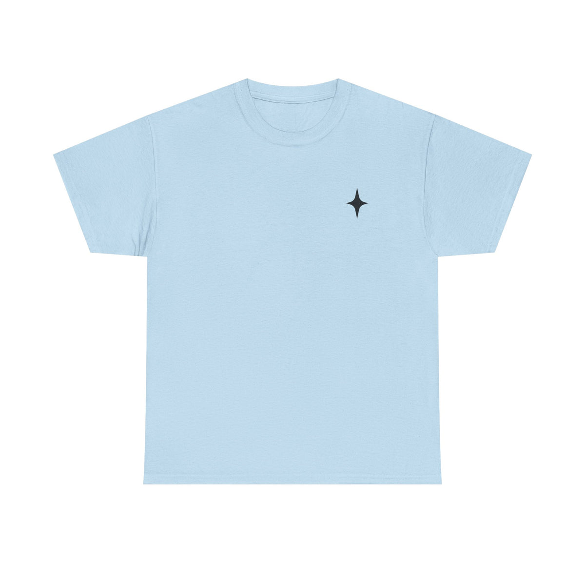 T-Shirt — Minimal Star A Logo Tee with Psalm 27:1 Inspirational Back Print