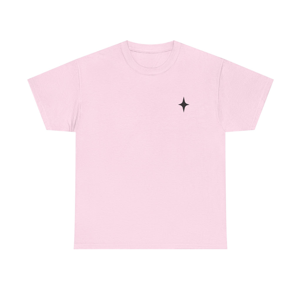 T-Shirt — Minimal Star A Logo Tee with Psalm 27:1 Inspirational Back Print